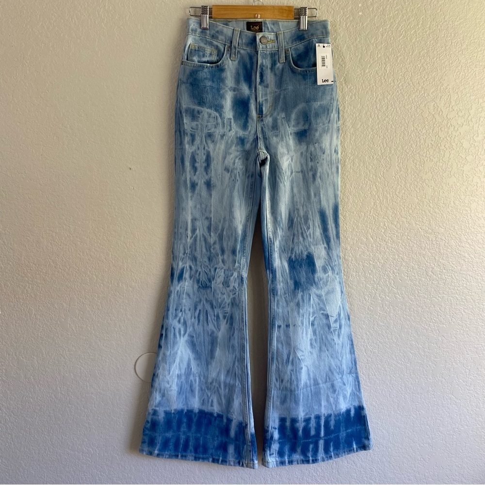 Lee x Free People High-Rise Tie-Dye Flare Jeans